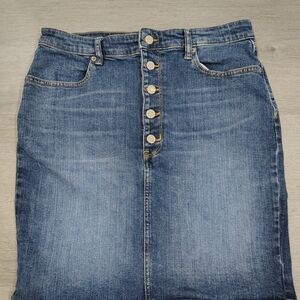 Banana Republic Denim Midi Skirt with Button Detail